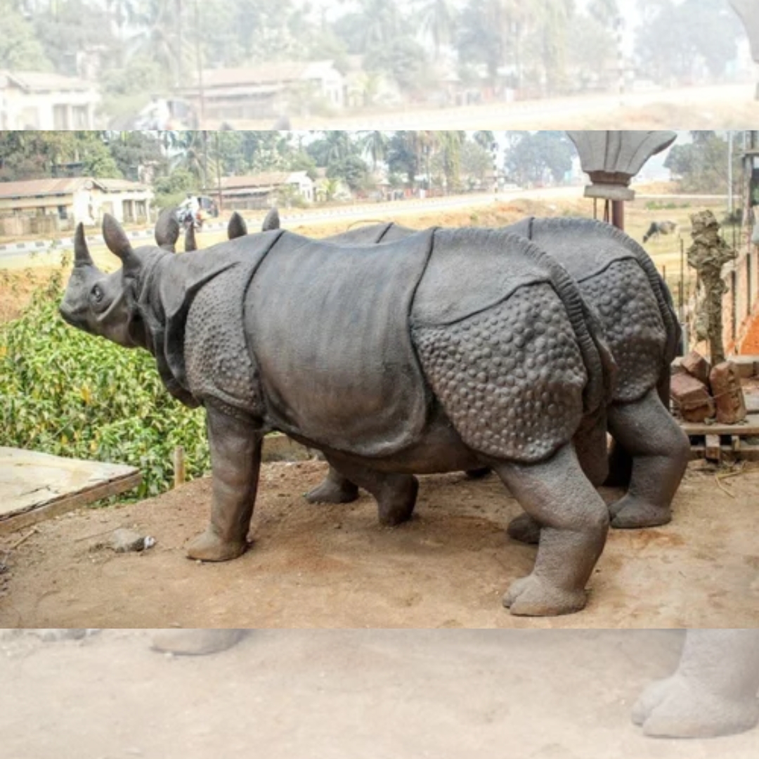 Fiber Rhino Statue
